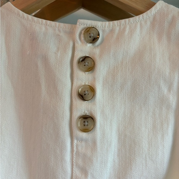 J. Crew White Denim Shift Dress, sleeveless, size 00 - Picture 3 of 4